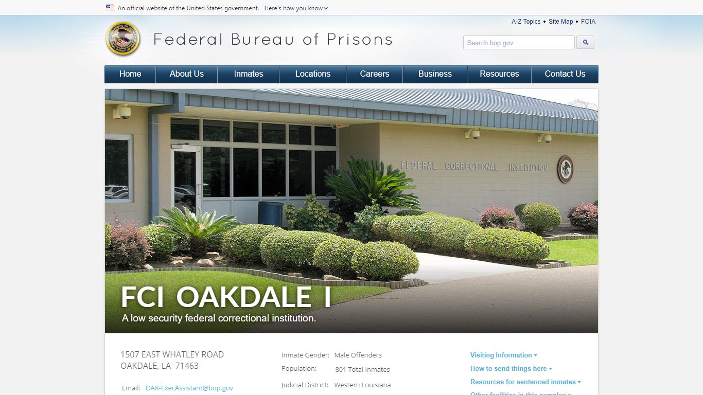 FCI Oakdale I - Federal Bureau of Prisons